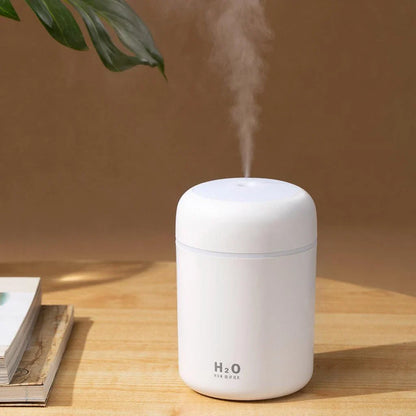 Compact in-car humidifier with LED lights for soothing mist and calming ambiance in your vehicle