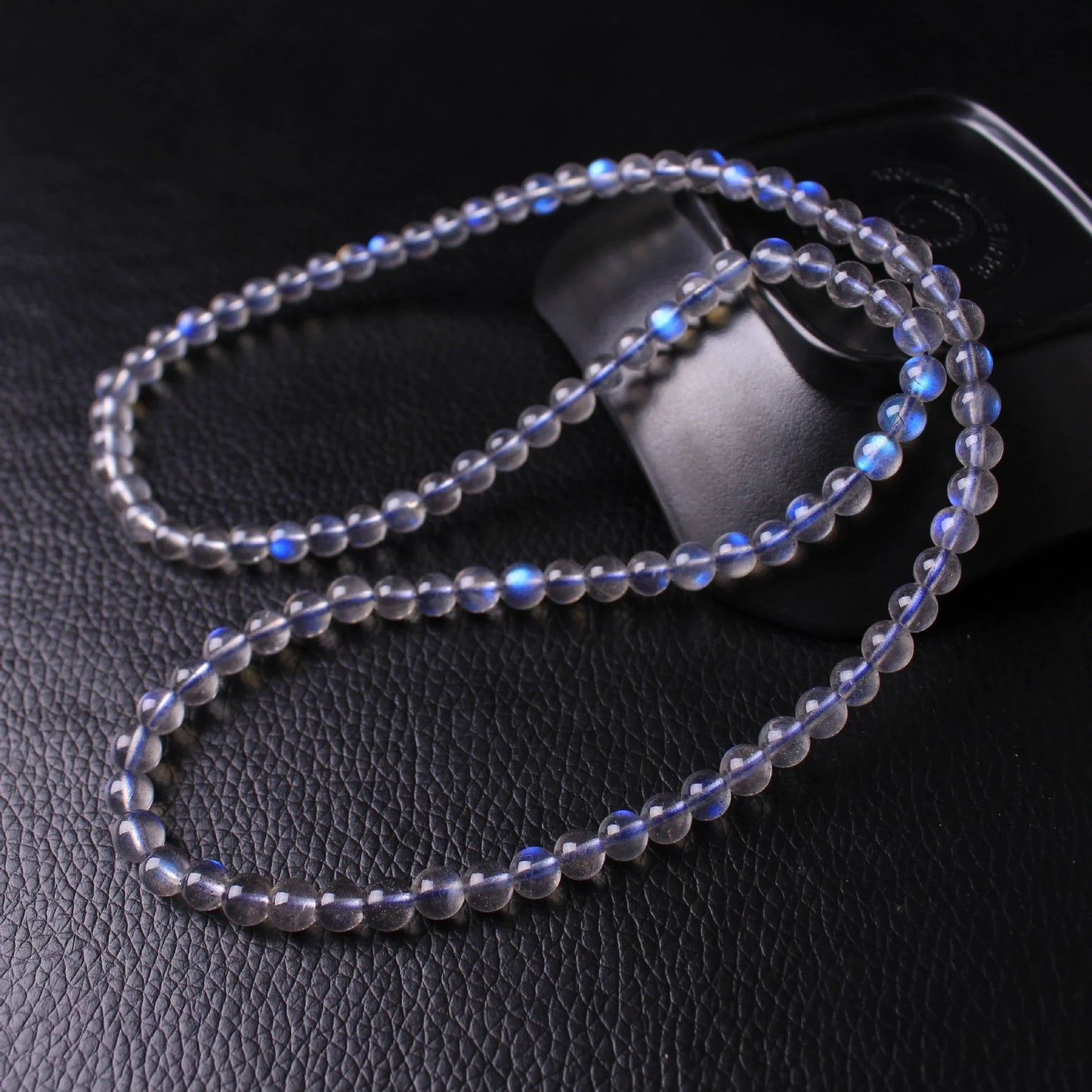 Elegant Grey Moonstone Trio Bracelet with adjustable design and captivating trio of natural grey moonstone circles