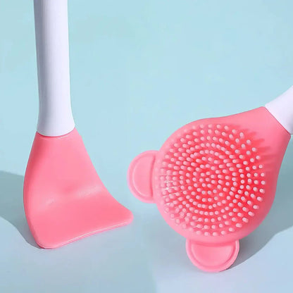 Luxurious silicone bear-shaped face mask applicator brush in various colours for effortless, even skincare product application