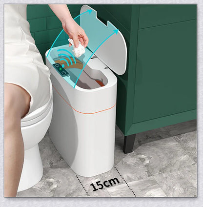 Sleek and modern automatic garbage can with motion-activated sensor for a hygienic and hassle-free waste disposal experience