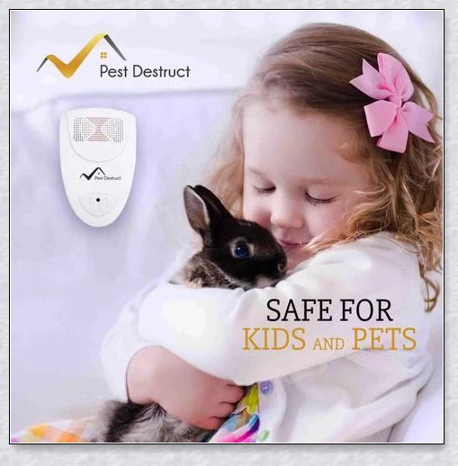 Ultrasonic bat repellent device with high-frequency soundwaves to drive away pests without harming humans or pets