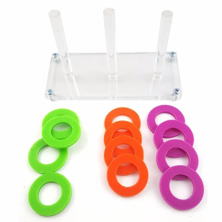 A colourful ring puzzle toy designed to engage and entertain pet birds with its vibrant colours and challenging design.