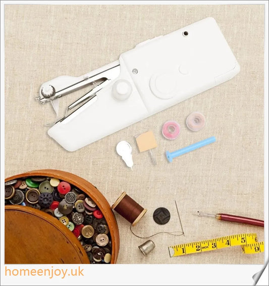 Compact, cordless, and handheld electric sewing machine for hassle-free repairs and crafts