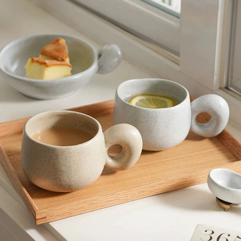 Homeenjoy UK Elegant Japanese Stoneware Retro Coffee Mug for Blissful Mornings