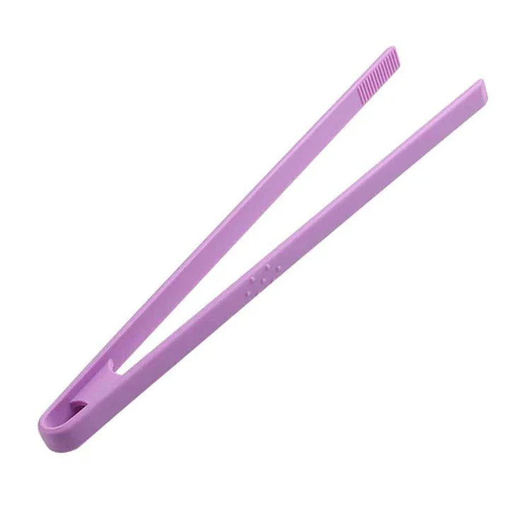 Premium silicone barbecue tongs in purple colour, perfect for grilling and barbecuing in the UK