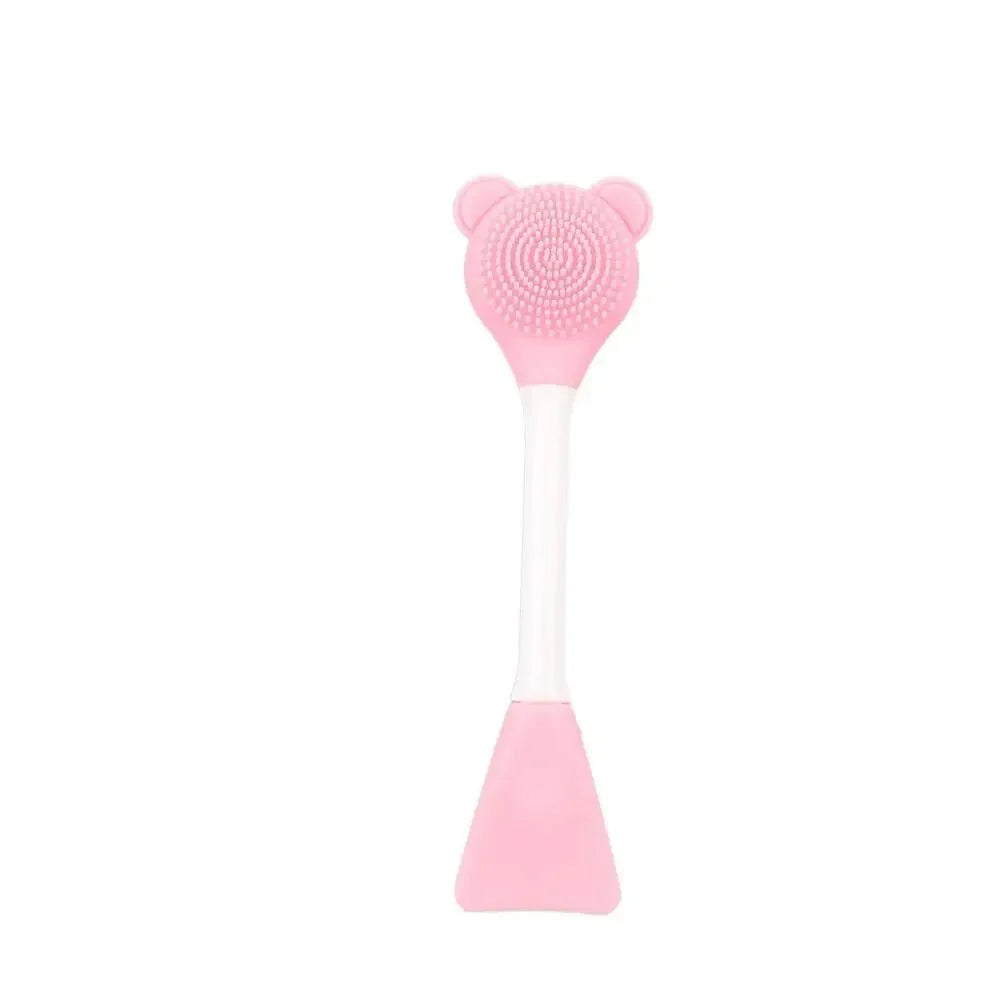 Luxurious silicone bear-shaped face mask applicator brush in various colours for effortless, even skincare product application