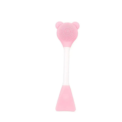 Luxurious silicone bear-shaped face mask applicator brush in various colours for effortless, even skincare product application