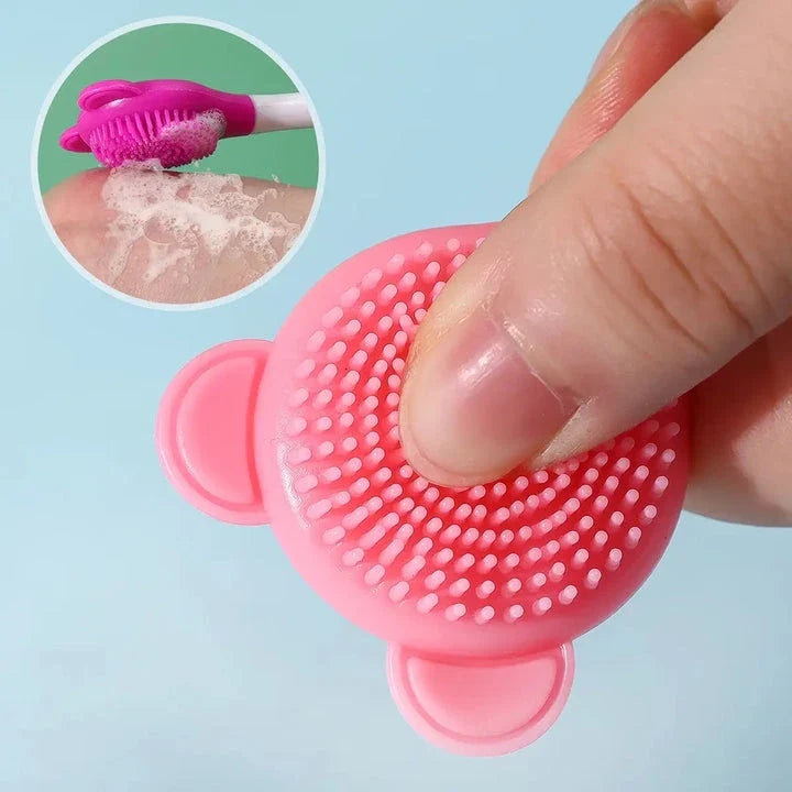 Luxurious silicone bear-shaped face mask applicator brush in various colours for effortless, even skincare product application