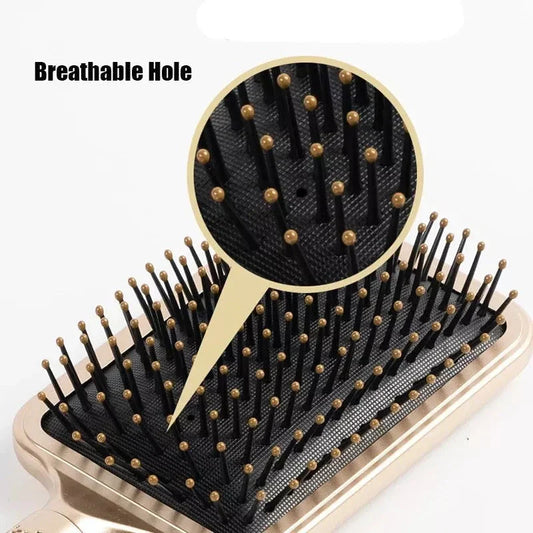 Portable anti-static hair brush with three different shape options for personalised hair styling