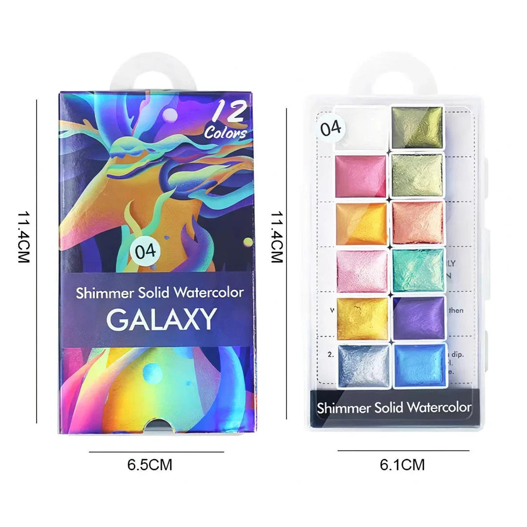 Dazzling watercolour nail art powder with iridescent, metallic, and glitter effects for creating vibrant, salon-quality nail designs