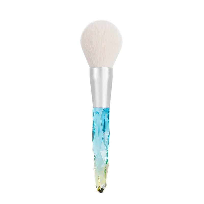 Elegant Crystal Handle Powder Makeup Brush with Prism Design for Flawless Makeup Application
