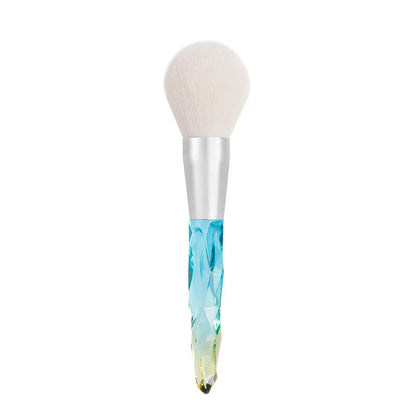 Elegant Crystal Handle Powder Makeup Brush with Prism Design for Flawless Makeup Application