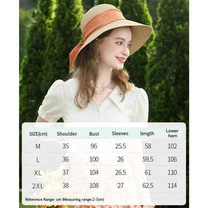 Elegant apricot French-inspired lace blouse with puff sleeves and v-neck collar, perfect for the modern British woman