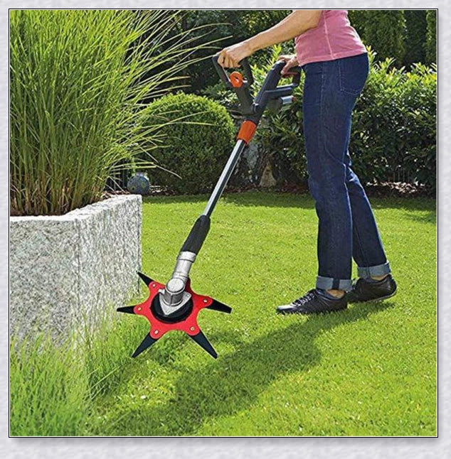 Powerful manganese steel weed trimmer blades with six 360-degree rotating blades for effortless lawn and garden maintenance