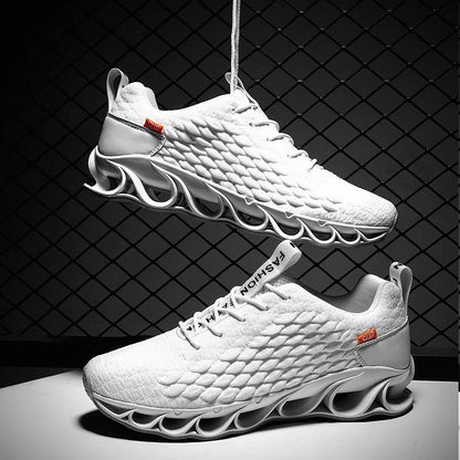 Premium soft-sole men's running shoes in a variety of colours, featuring a stylish and comfortable design perfect for British gentlemen.