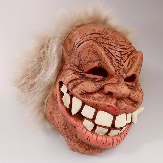 Realistic and detailed elderly gentleman mask with exaggerated bucktooth features, made of high-quality latex for a comfortable and secure fit.