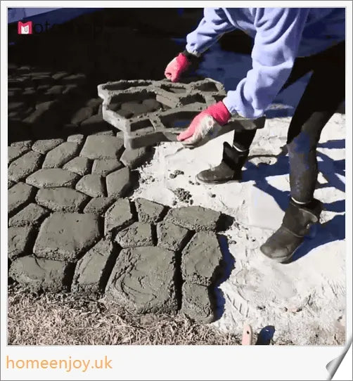 Durable, reusable plastic DIY paving mould for creating customized garden paths and patios