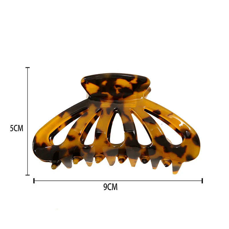 Chic geometric hollow stripes hair barrettes made from premium acetate for women's fashion and hairstyles