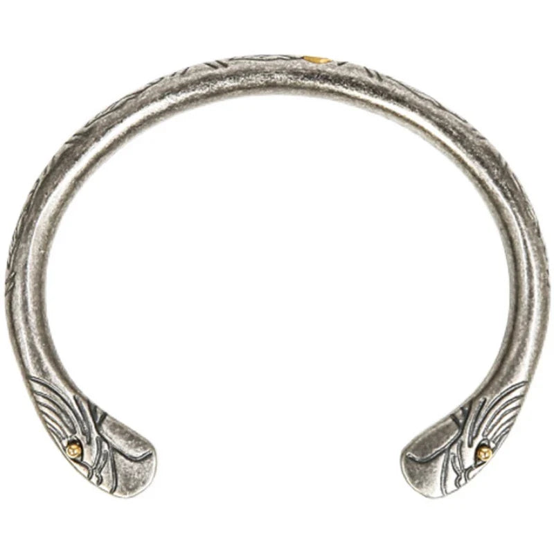 Retro Japanese-Style Viking Battle Bracelet for Men, featuring premium 16L titanium steel construction and a sophisticated, adjustable design.
