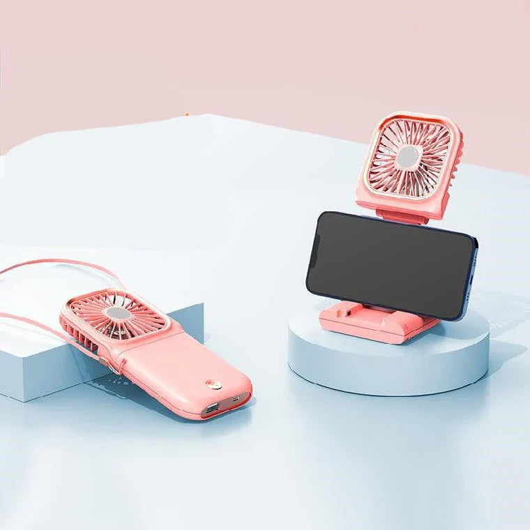 Compact, portable mini fan with adjustable speeds and whisper-quiet operation, suitable for students and outdoor use
