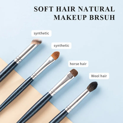 Premium natural goat hair makeup brush set with wooden handles for professional-level makeup application