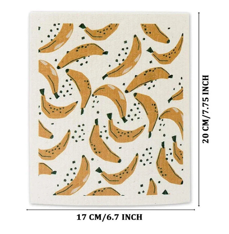 Homeenjoy UK Premium Fruit-Patterned Dish Cloth - Sustainable Design for UK Kitchens