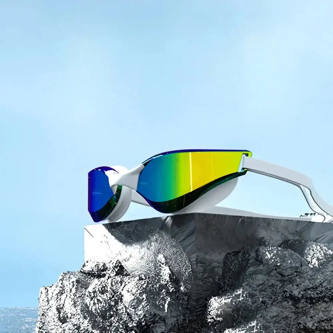 Premium anti-fog swim goggles with wide-angle, high-definition lenses for crystal-clear underwater vision