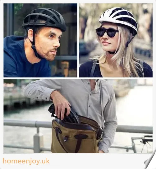 Foldable bicycle helmet made with premium materials for superior impact protection and ventilation