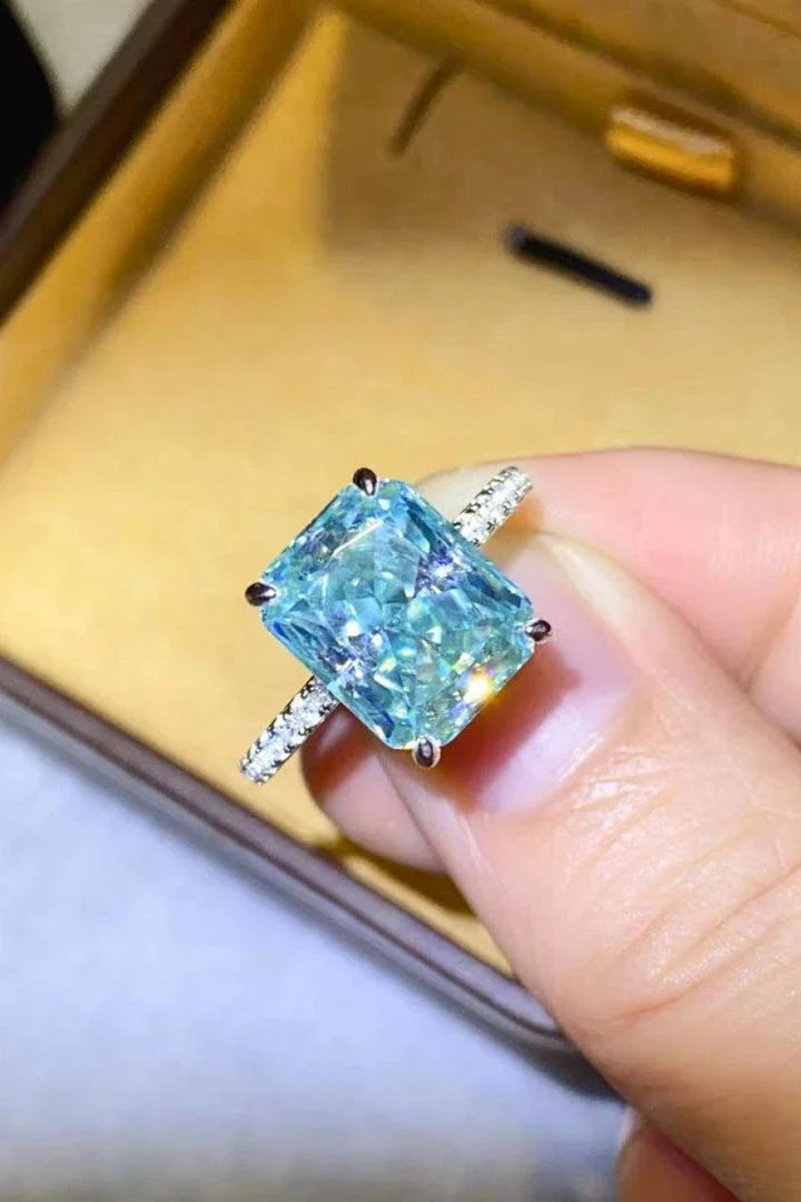 Elegant 2 carat moissanite ring in sleek 925 sterling silver with platinum plating