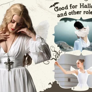 Captivating 3D Angel & Devil Wings in angelic white and devilish black colours, perfect for Halloween, masquerade, and costume parties