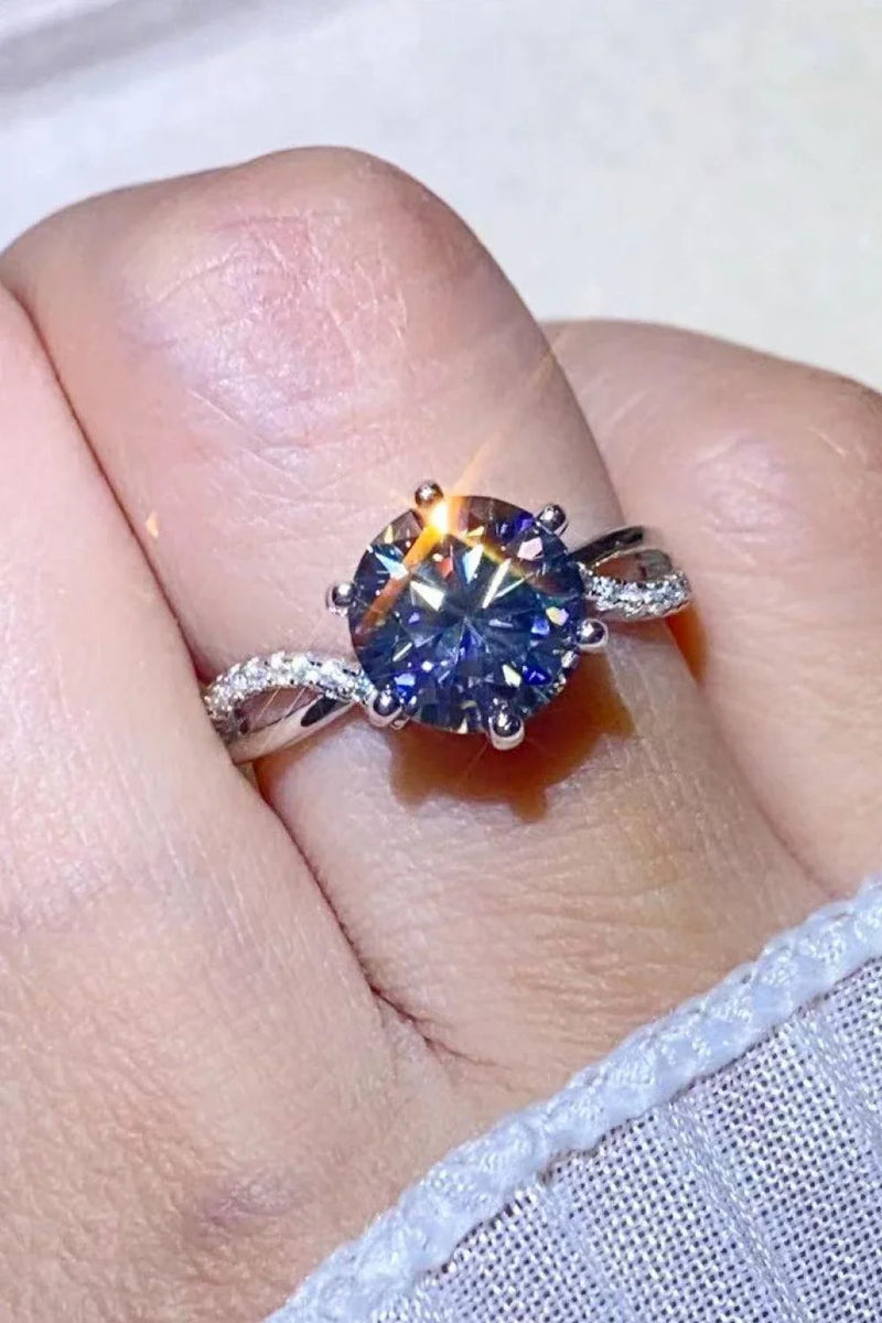 Homeenjoy UK Elegant Smokey Grey Moissanite Ring - Premium British Craftsmanship
