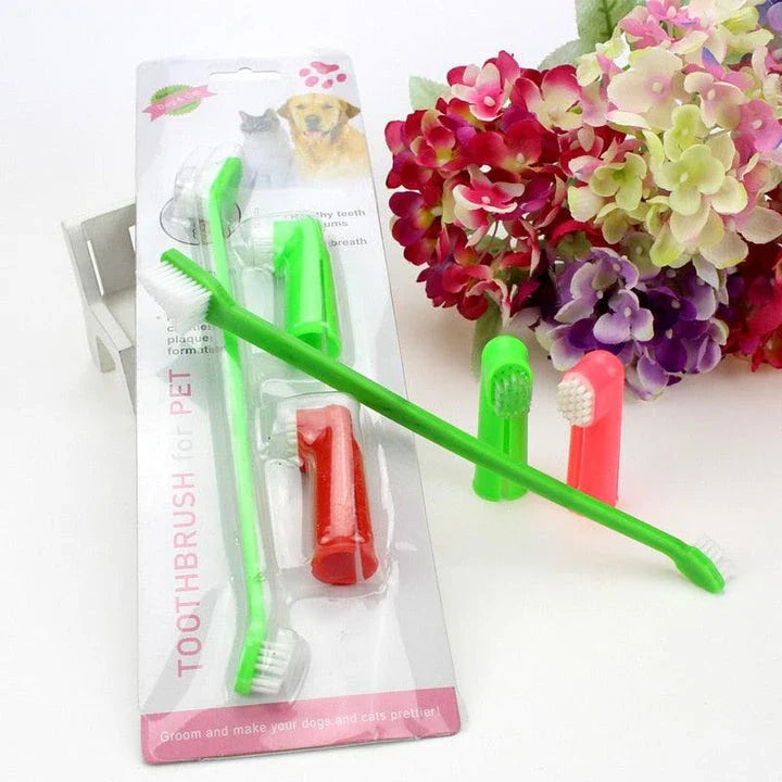 Premium pet toothbrush set with soft, flexible bristles and ergonomic handle for effective and comfortable dental care