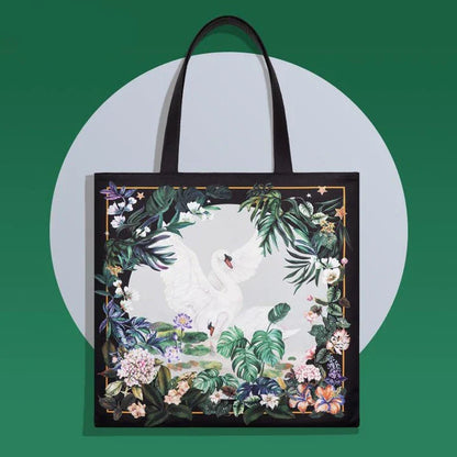 A stylish and spacious tote bag with original cartoon illustrations, designed for everyday use.