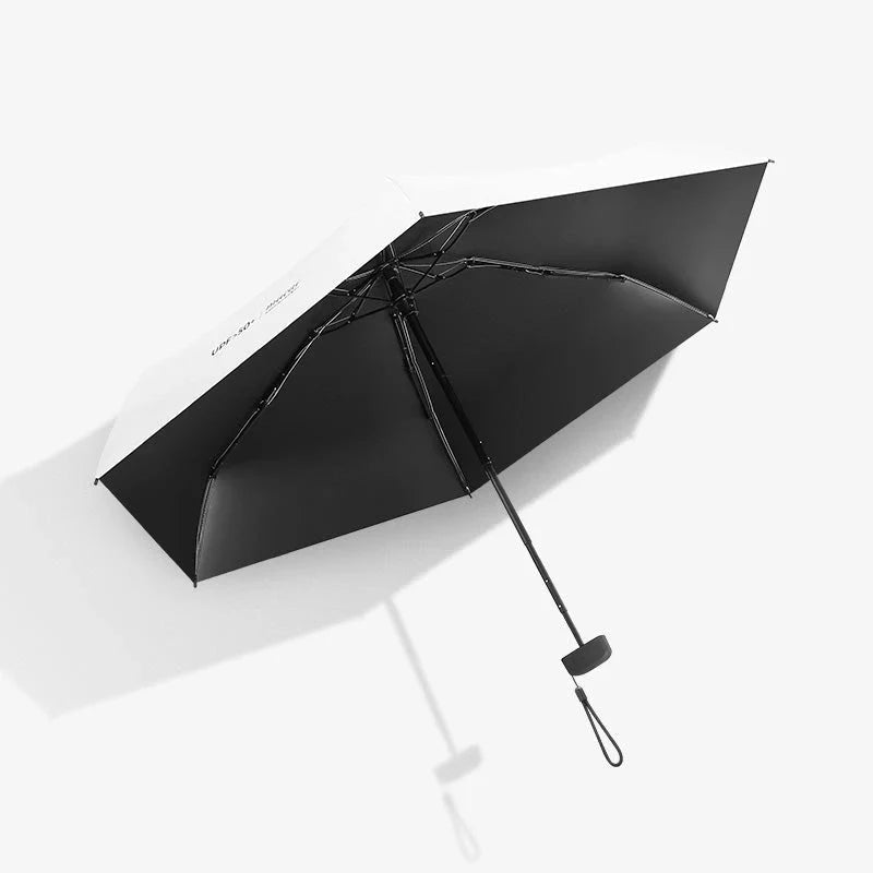 Compact, five-fold Pocket Mini Umbrella with glass-fiber frame and UPF50+ sun protection fabric