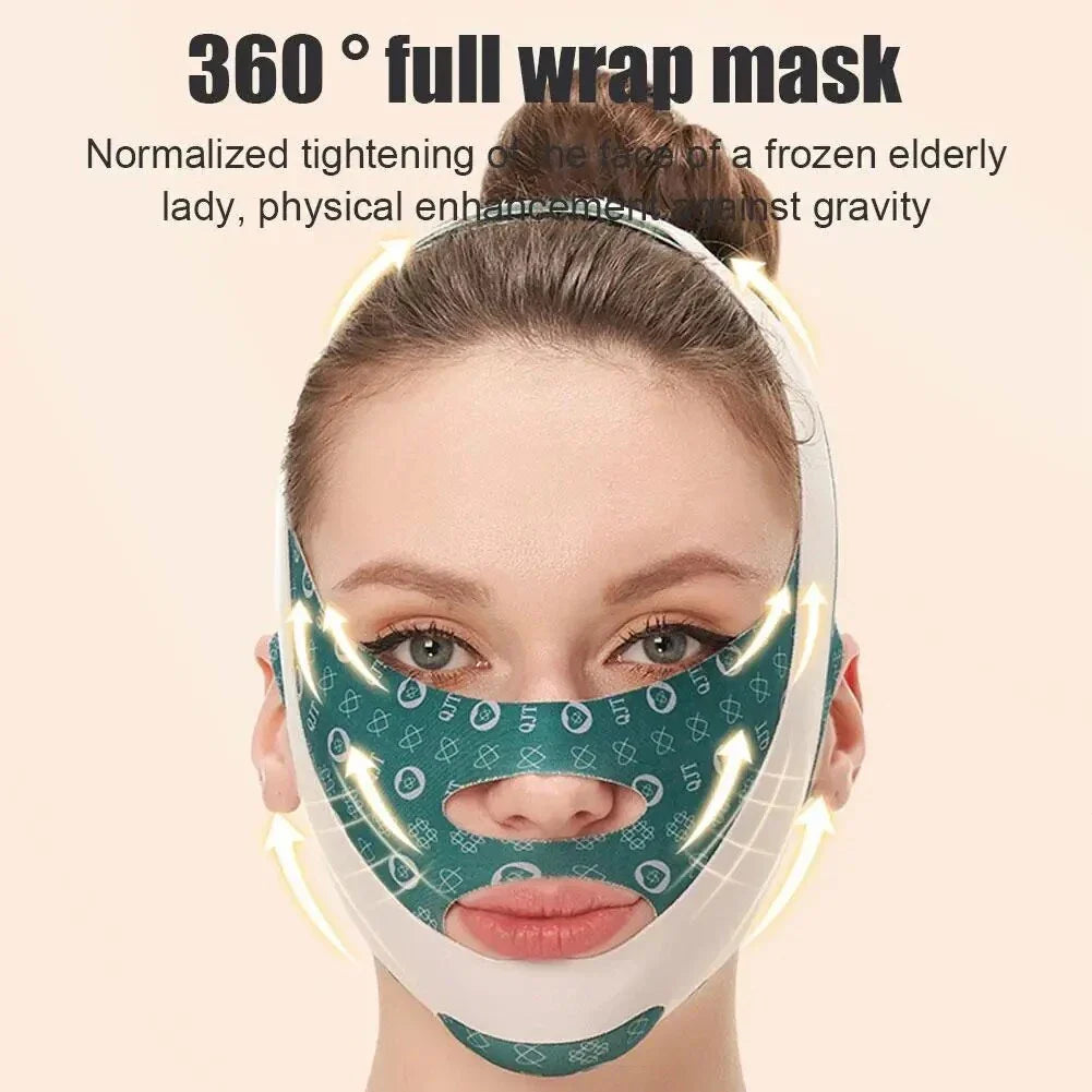 Adjustable face lifting and contouring sleep mask to reduce double chin and enhance facial definition