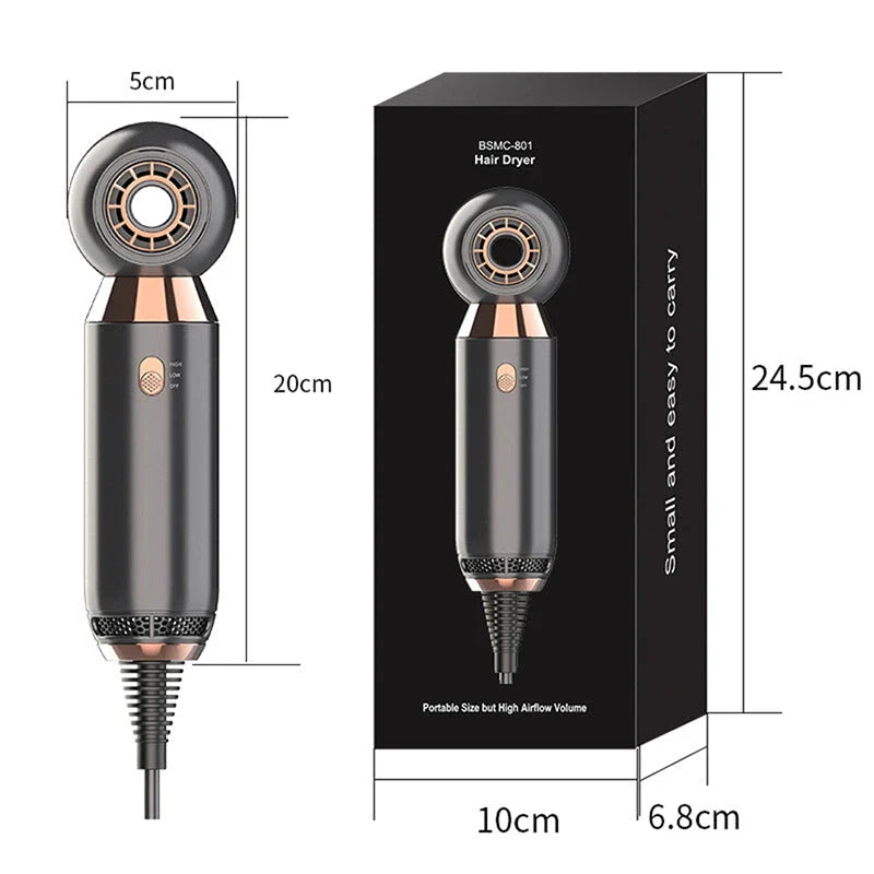 800W Leafless Hair Dryer with Negative Ion Technology for Smooth, Shiny Hair