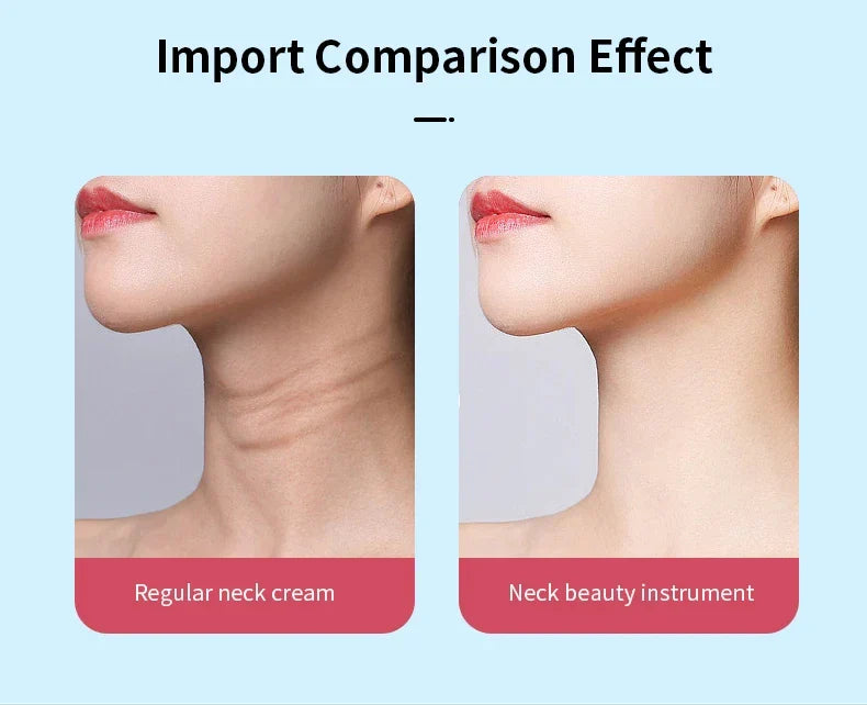 Neck and Face Beauty Device with Colorful LED Photon Therapy for Skin Tightening, Wrinkle Reduction and Double Chin Removal