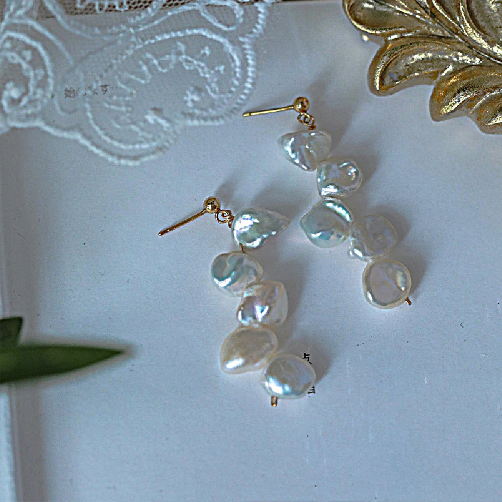 Elegant Aurora Petal Baroque Pearl Earrings with a lustrous and mesmerising design
