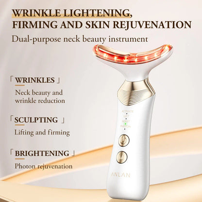 Dual Polar Neck and Face Lifting Device with 24K Gold-Plated Contact and 5-Colour Phototherapy