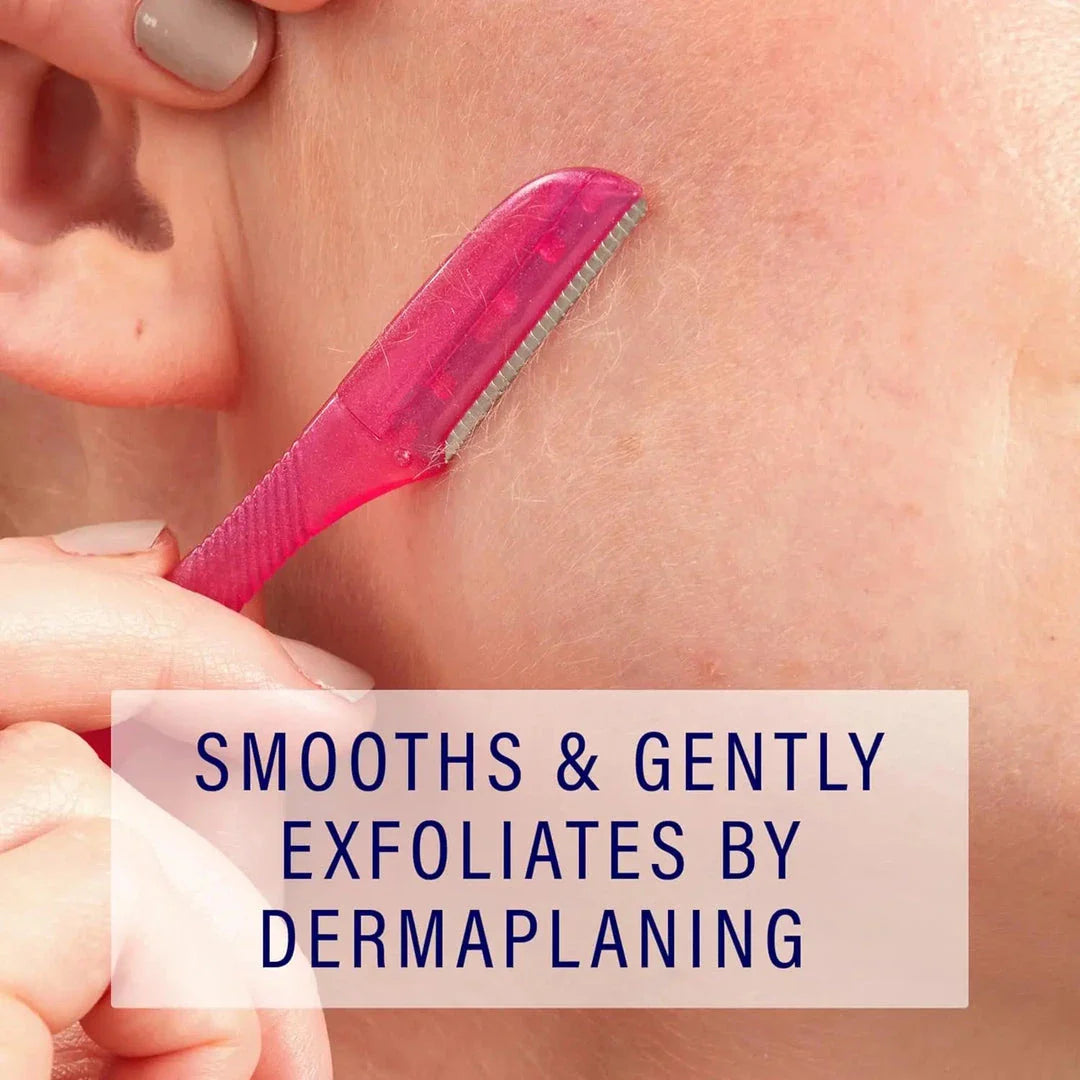 Precision Facial and Eyebrow Razors for Women - Removes Peach Fuzz, Shapes Brows, and Exfoliates Skin