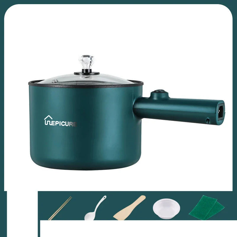 Emerald Green or Sapphire Blue Multi-Function Electric Cooker with Steaming Grid and Intuitive Controls