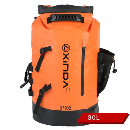 Premium weatherproof backpack with spacious main compartment, customisable pockets, and breathable mesh back panel for outdoor adventures.