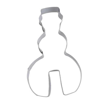 A set of festive, Christmas-themed stainless steel cookie cutters in various shapes including trees, snowflakes, and candy canes