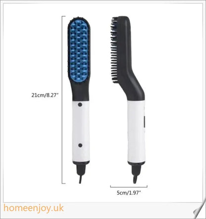 A beard straightener comb with heat barrier bristles for effortless, damage-free beard straightening