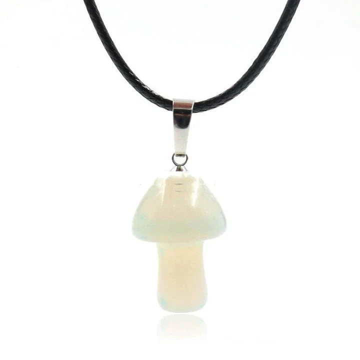 Elegant crystal mushroom pendant necklace with adjustable chain and sparkling natural gemstones