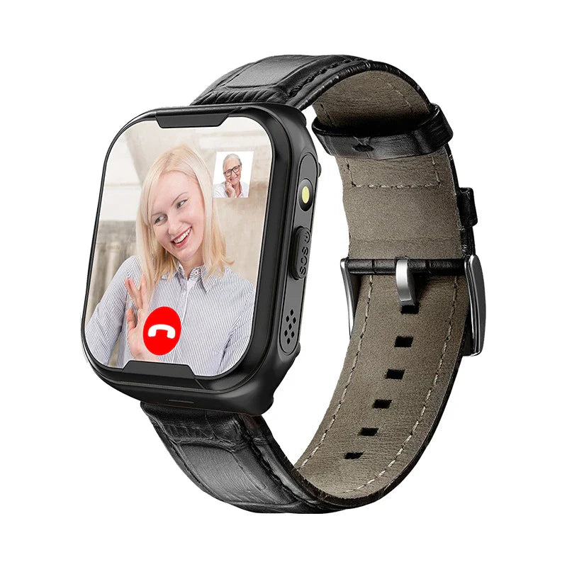 Premium elderly smart watch with blood pressure monitoring and fall detection features