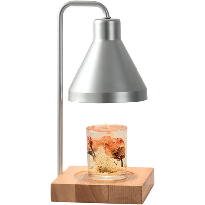 Nordic Candle Warmer Table Lamp with Aromatherapy Function - Elegant Silver Iron Design
