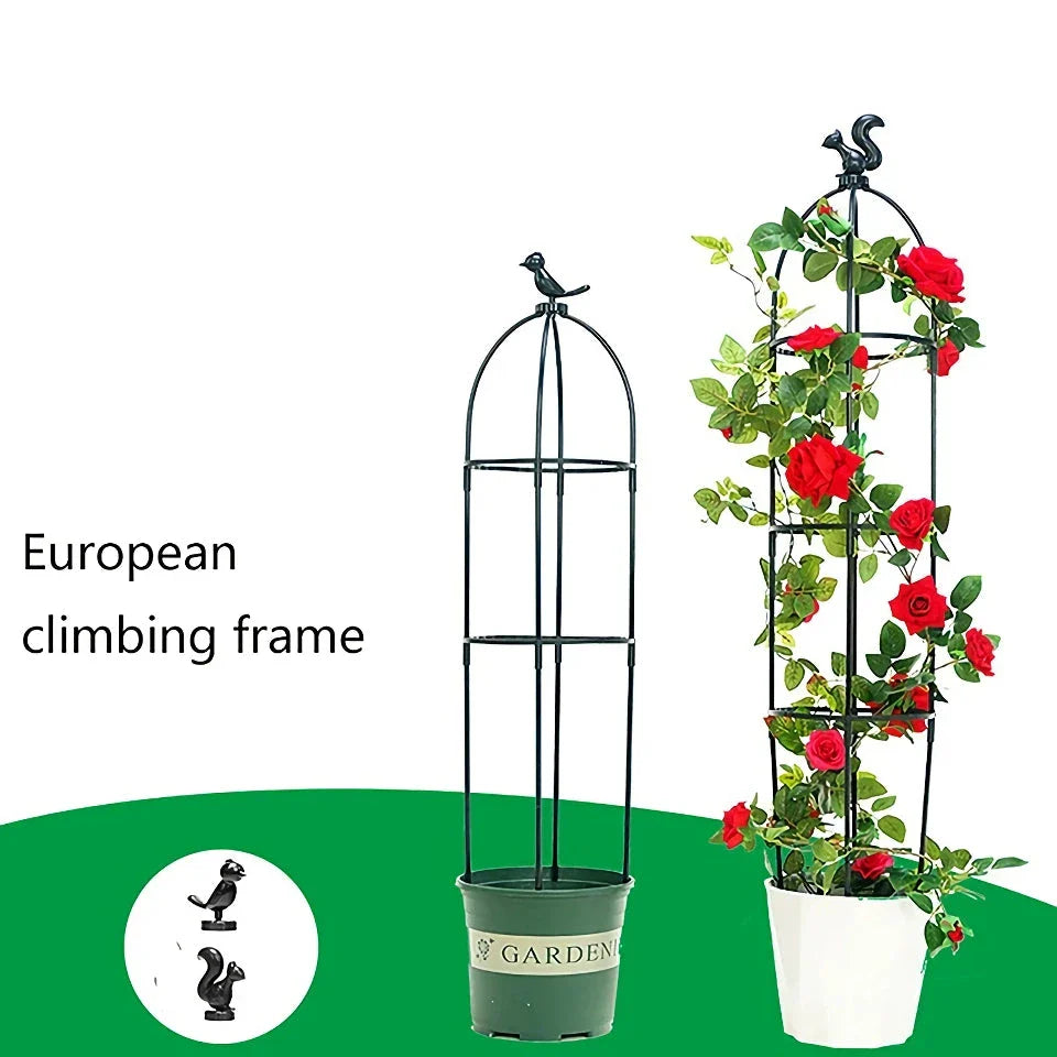 Adjustable 2/3-Tier Garden Trellis in white, designed to support climbing plants and flowers in a home garden