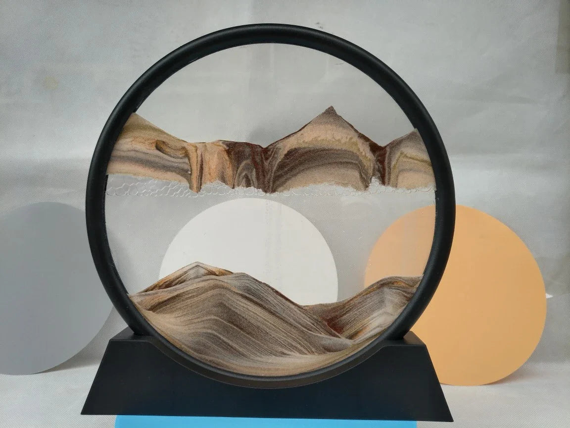 Quicksand Painting Ornaments in modern, minimalist design with mesmerizing sand display