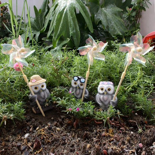 Charming owl resin craft decorations for outdoor garden, courtyard, and indoor display